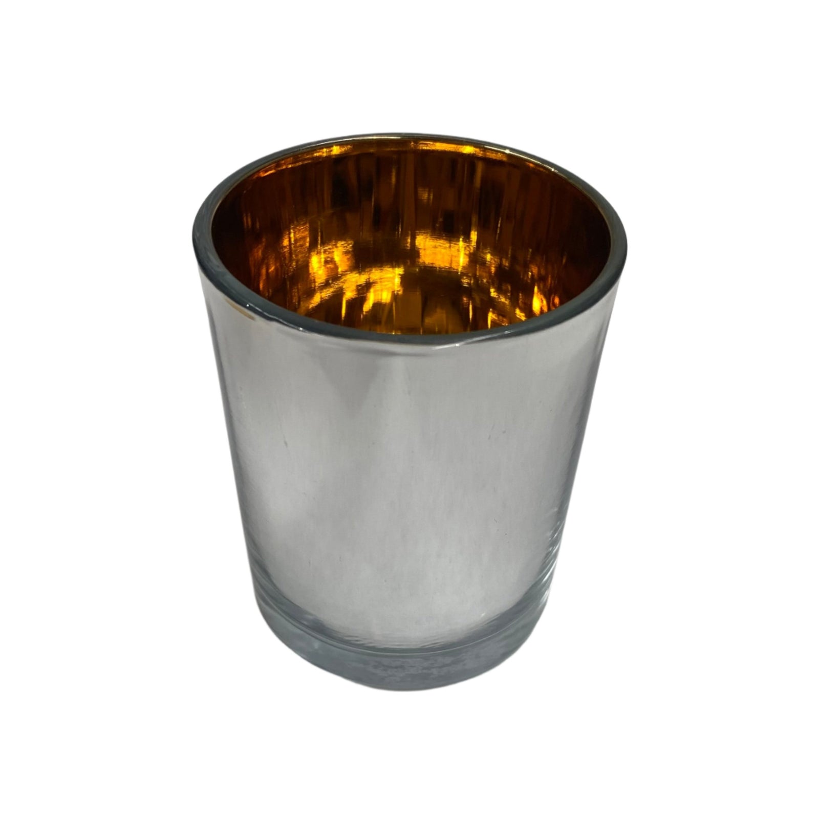 medium jar – electroplated silver/gold candle jar