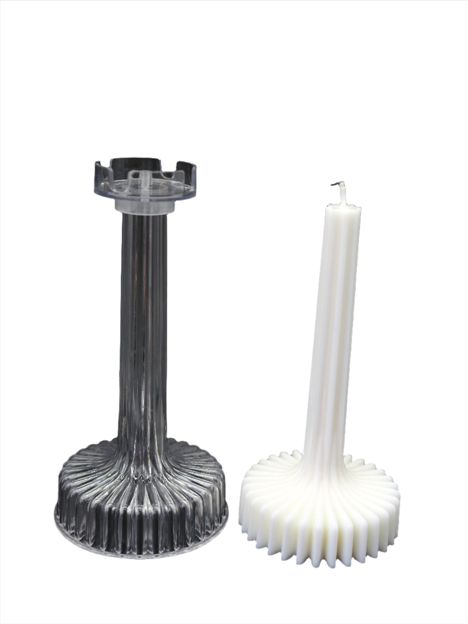 Medium pleated skirt candle mould in PVC