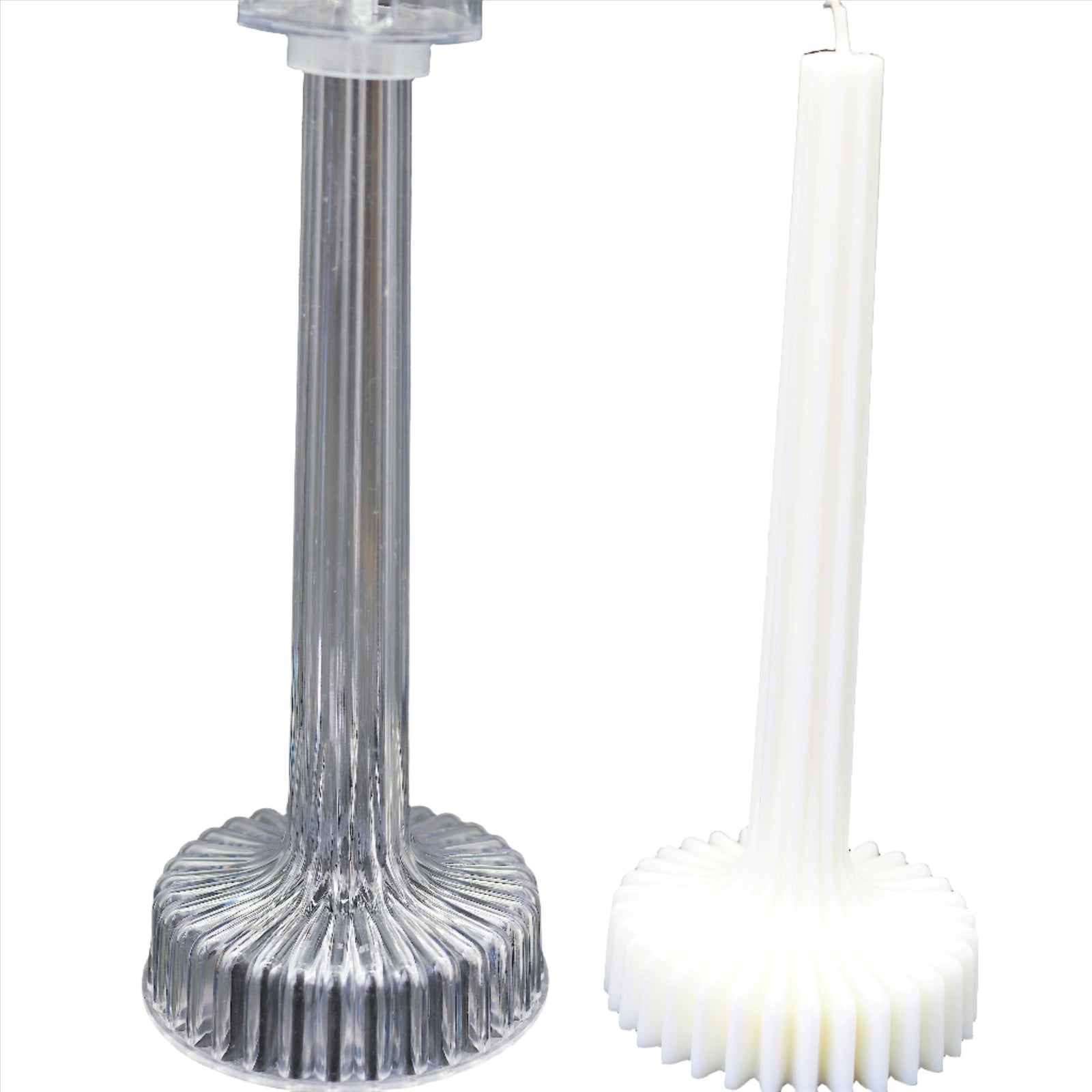 Large pleated skirt PVC candle mould