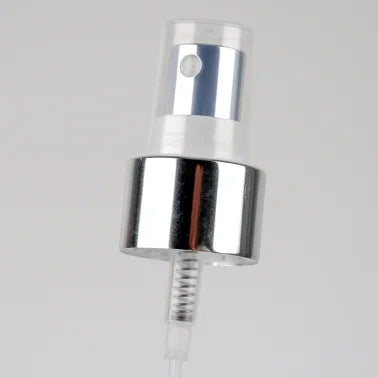 Shiny Silver Atomiser with Clear Cap