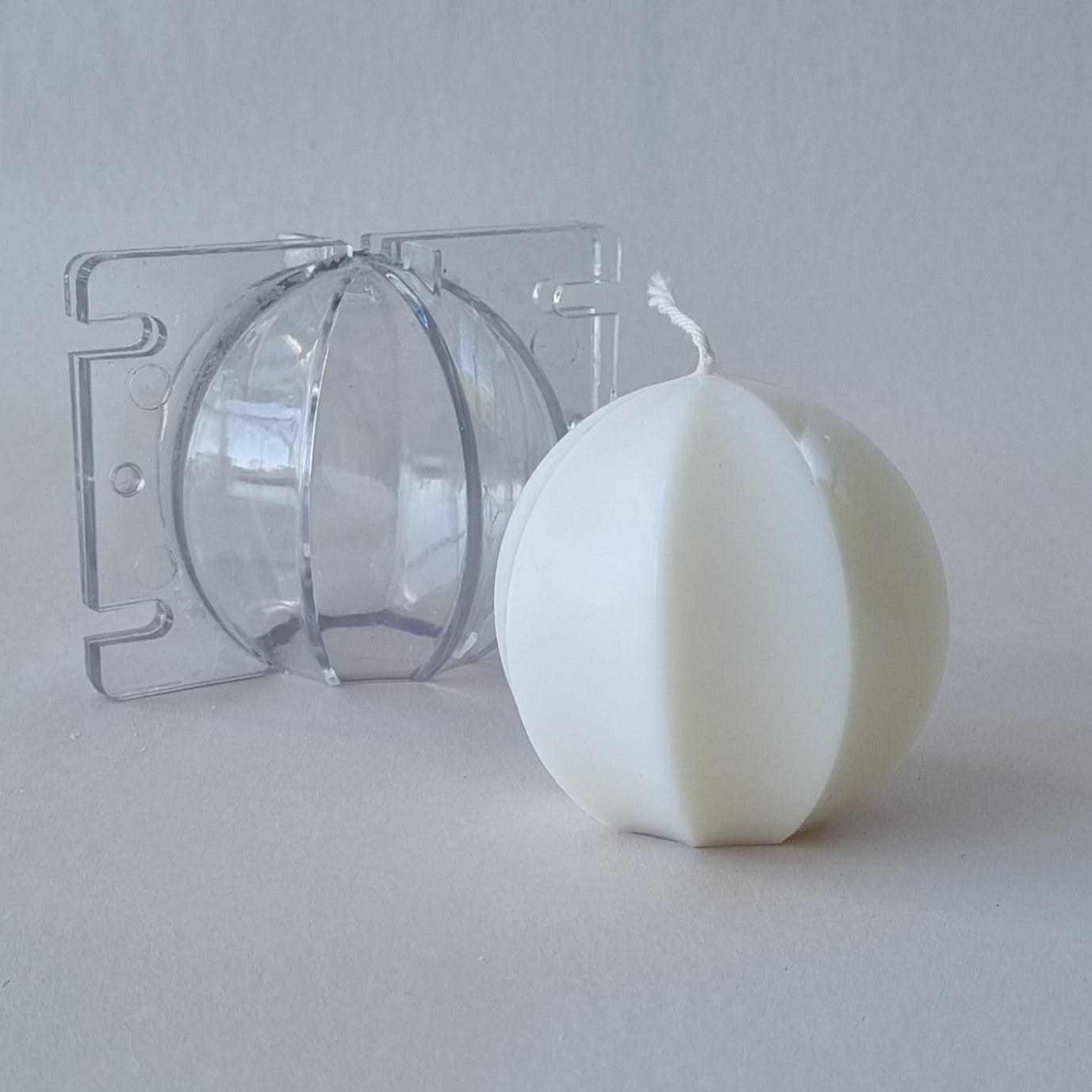 Decorative ball PVC candle mould with edge detail