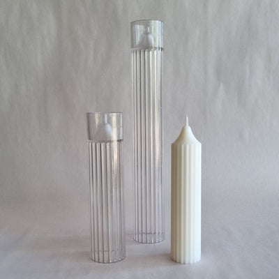 Fluted Candlestick / Dinner Taper Mould SHORT PVC Candle Mould