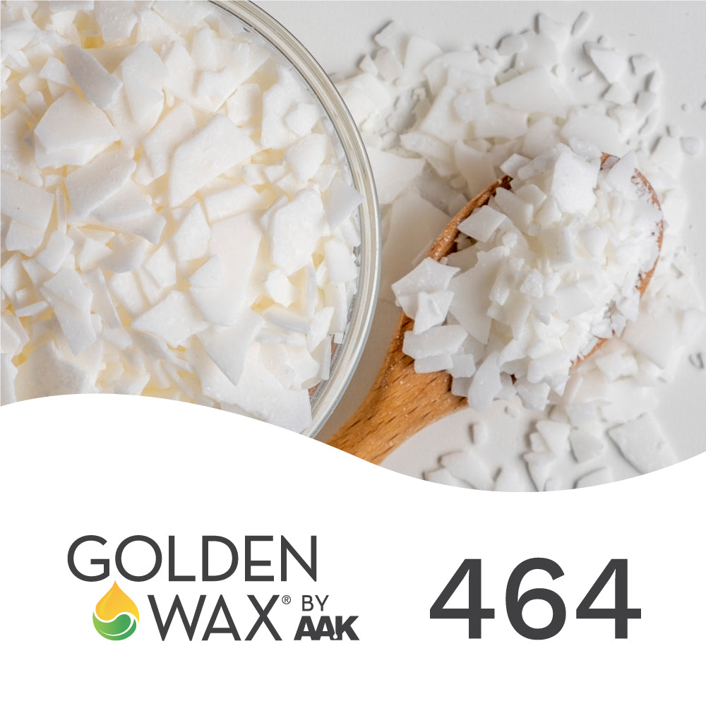 Flakes of Soy wax with the logo for Golden Wax 464
