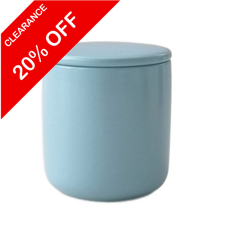Ceramic Jar with Lid, Large - Blue
