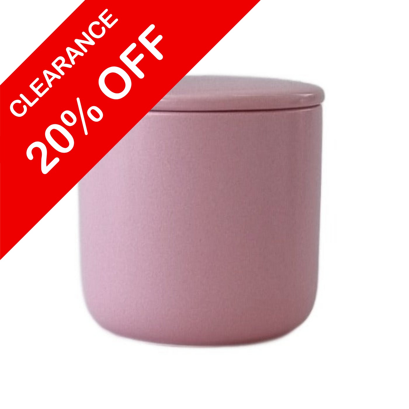 Ceramic Jar with Lid, Large - Pink