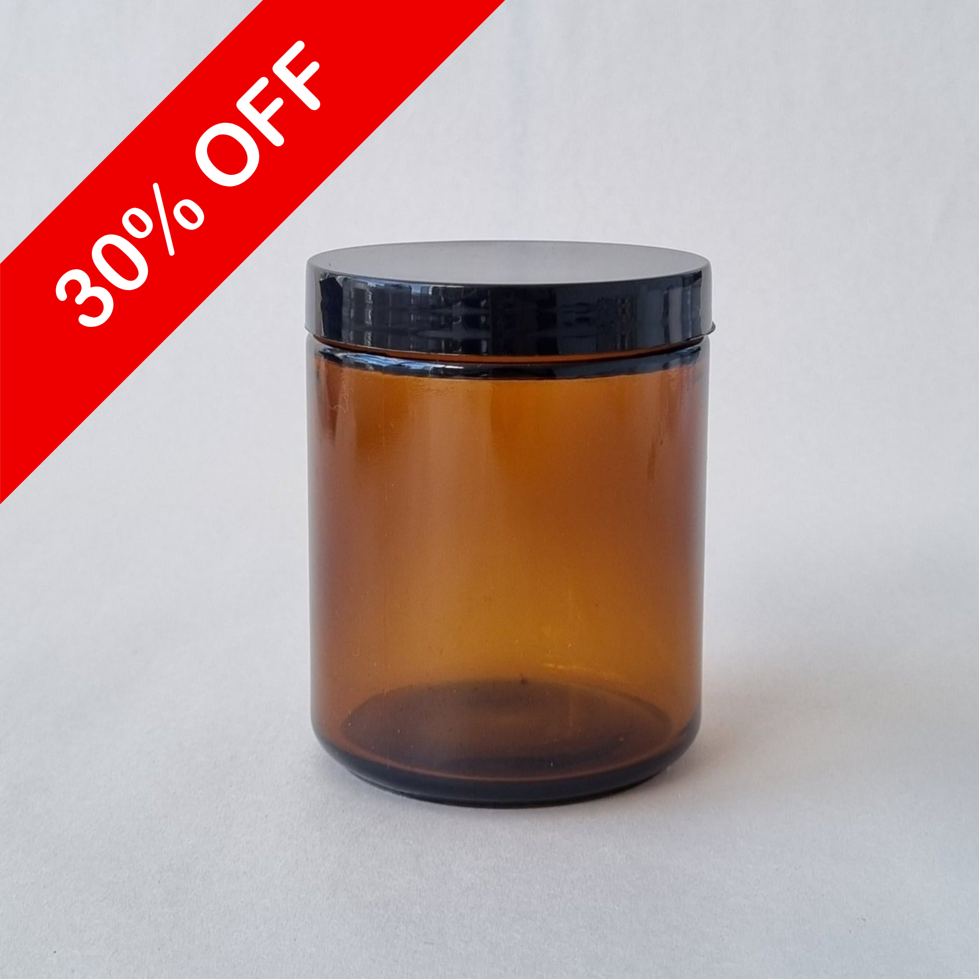 Amber Jar with Black Lid - 500mls -$3.50 in pack of 12