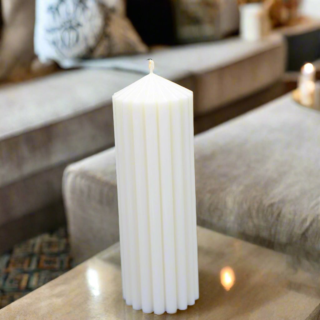 Fluted pillar narrow PVC candle mould for pillar candle making