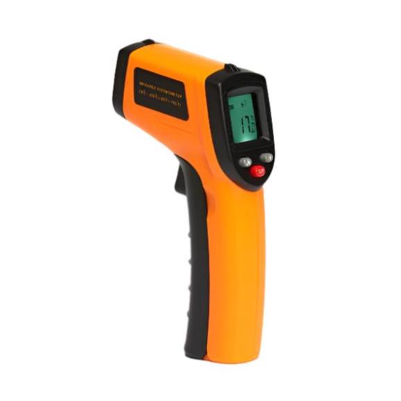 infrared thermometer on white background