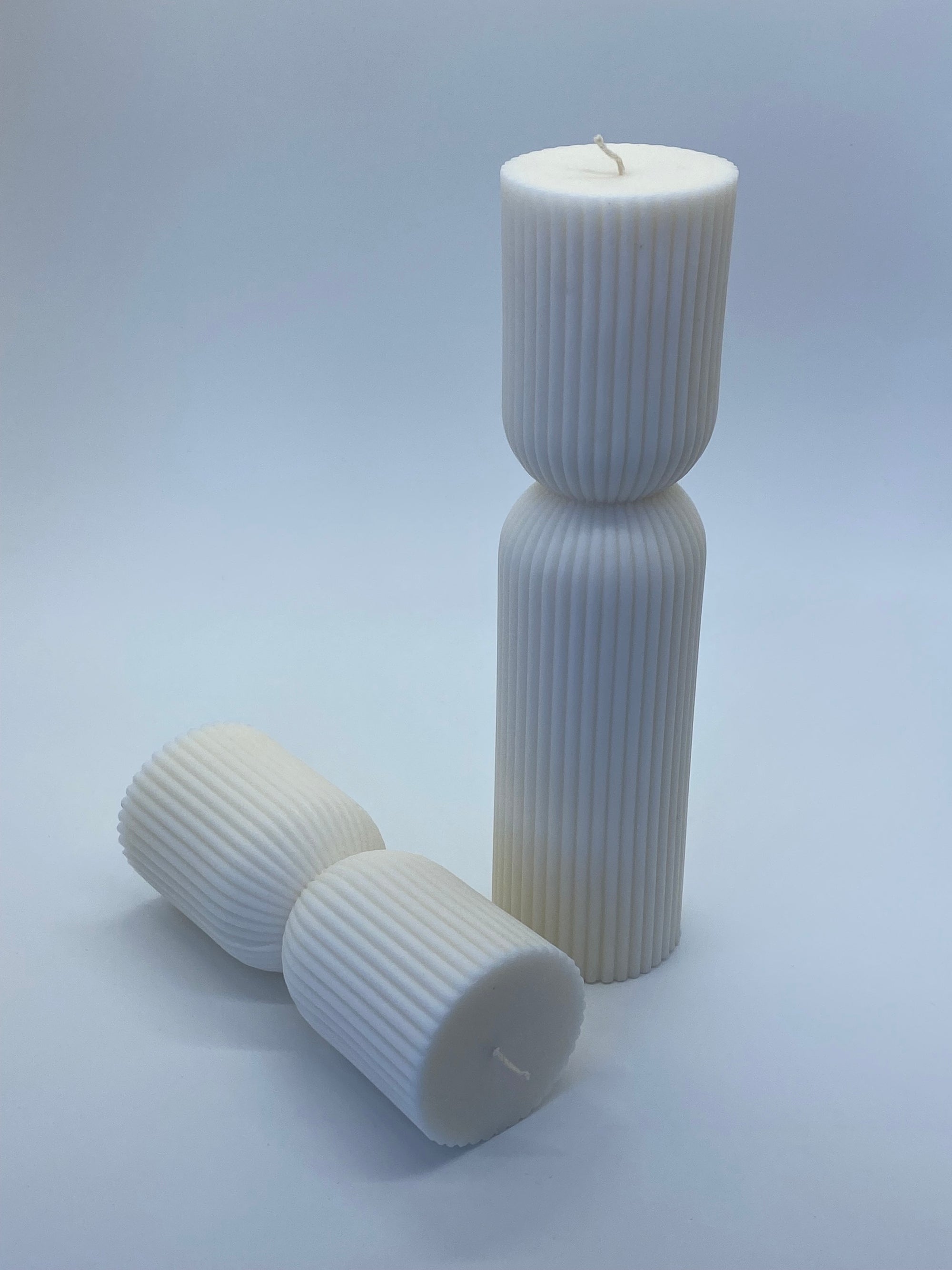 Ribbed Short Silicon Candle Mould