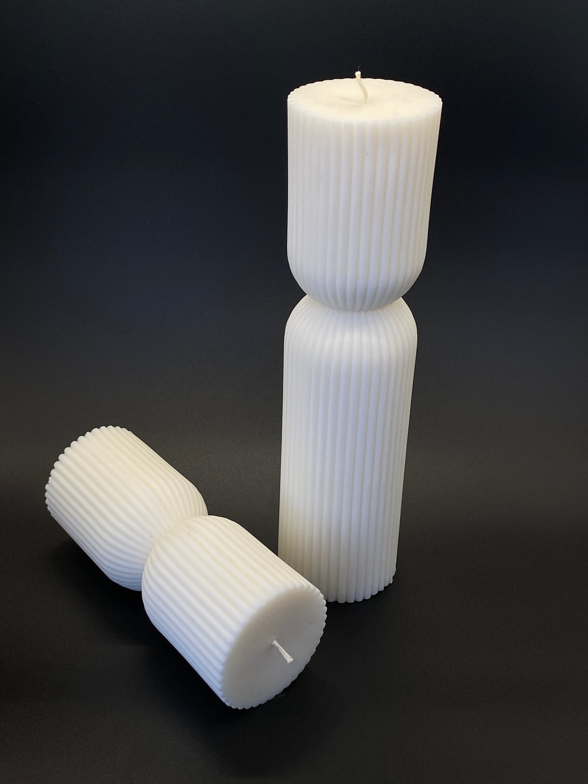 Ribbed Short Silicon Candle Mould