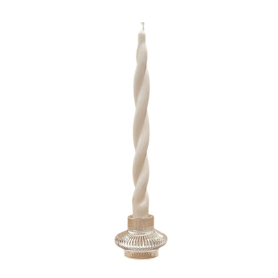 Candle Holder Glass Ribbed