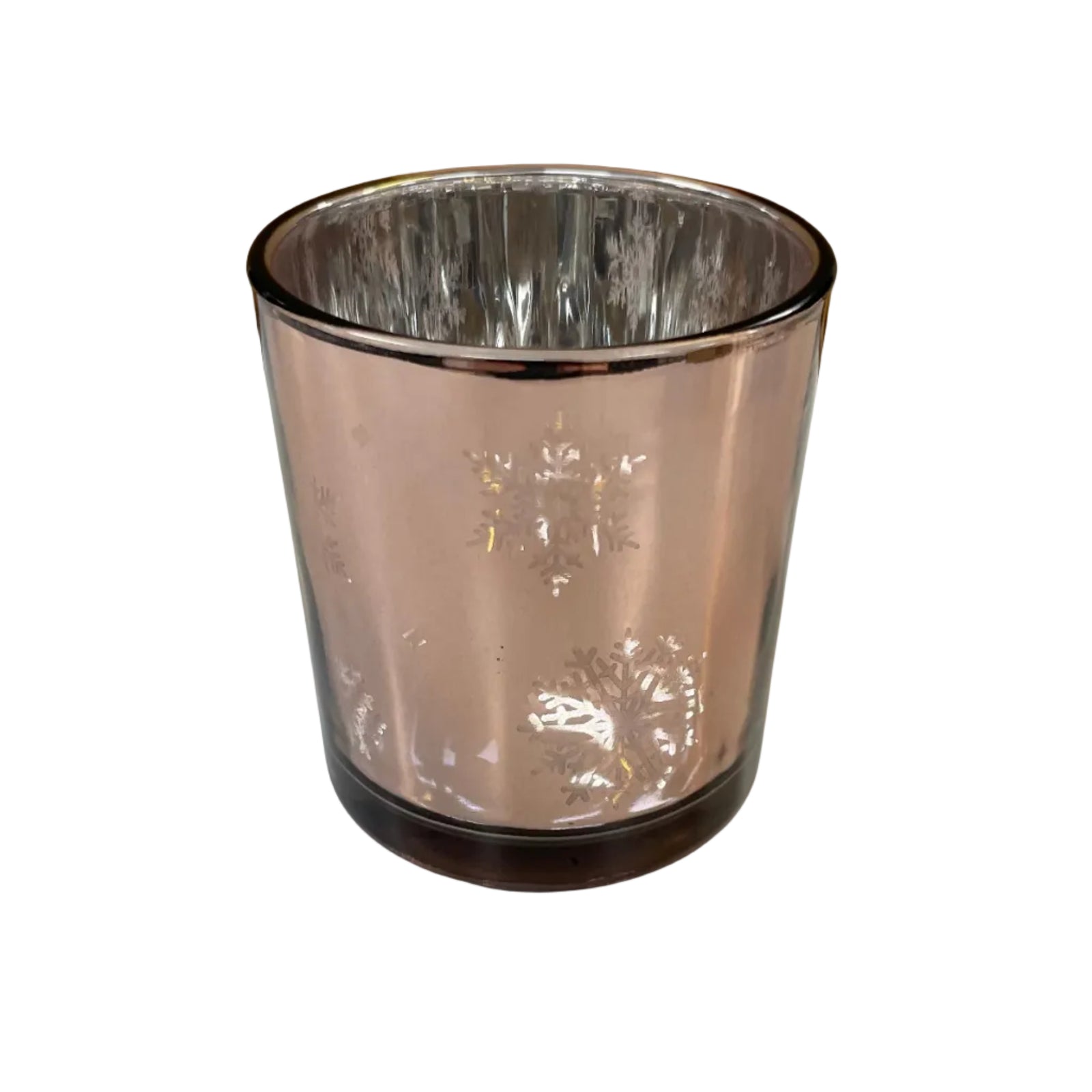 Rose gold snowflake christmas jar