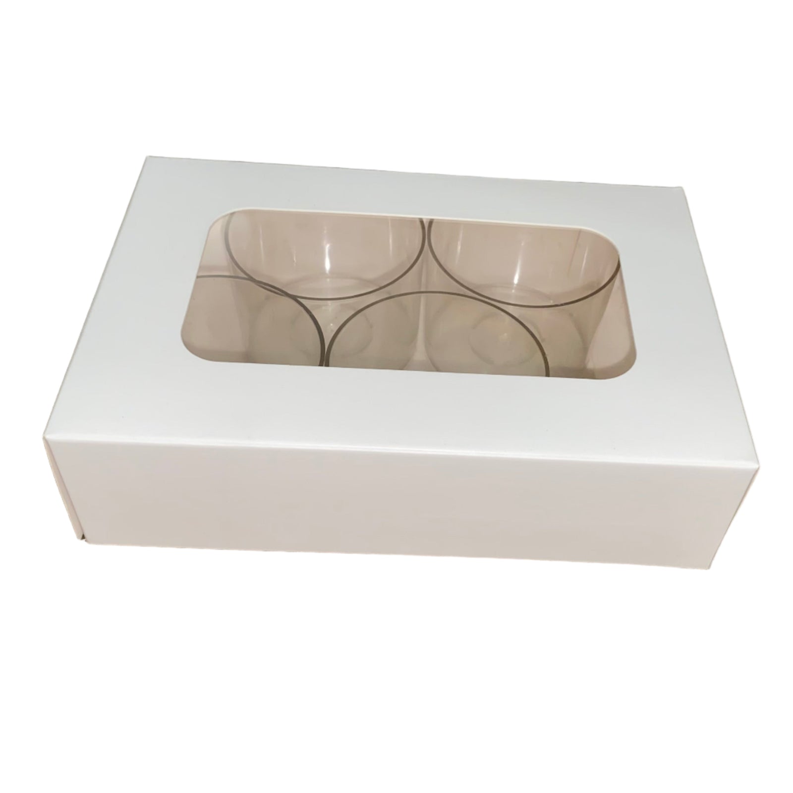white gift box 4 tall tea lights