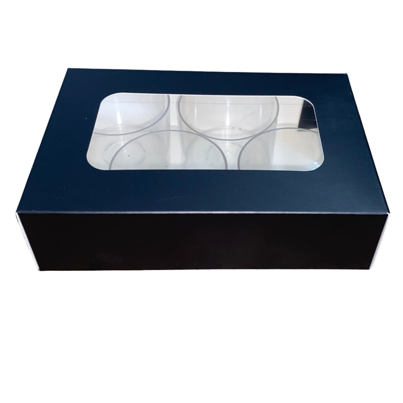 Black Tea Light Box - for 4 Tall PVC cups