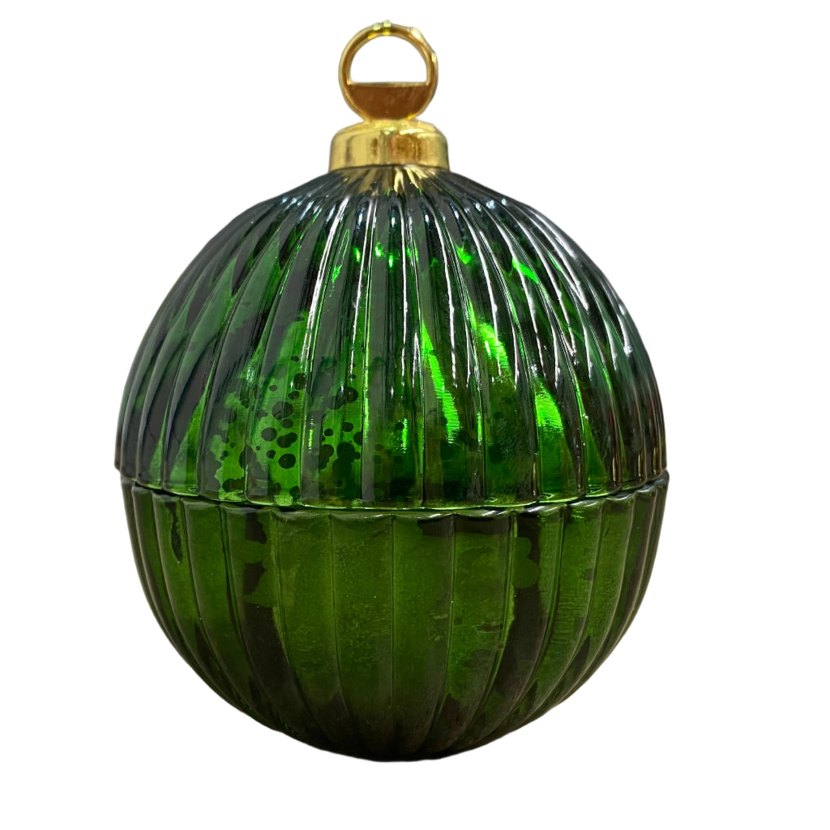 Green Christmas Bauble Candle Jar