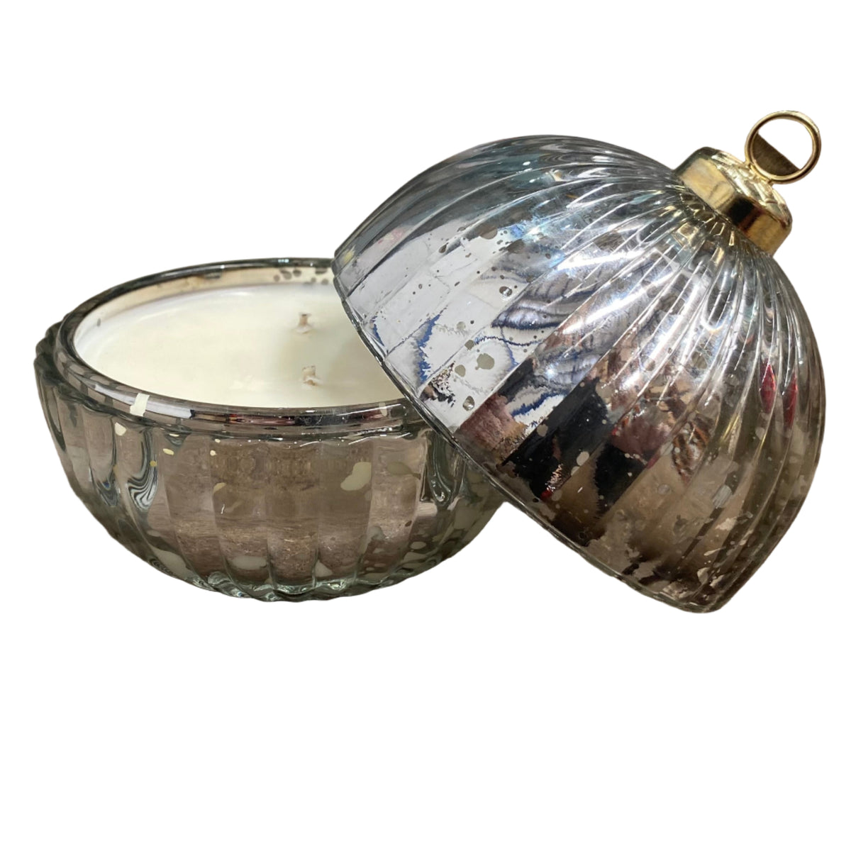 Silver Christmas candle jar