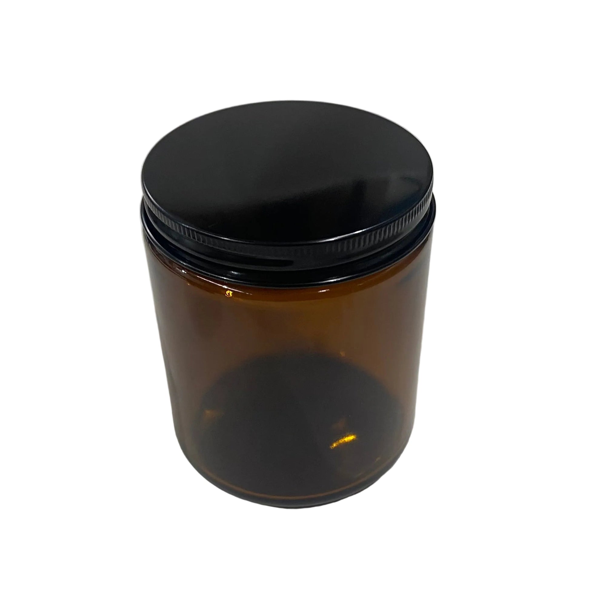 Amber Glass Jar with Black Metal Lid - 250mls