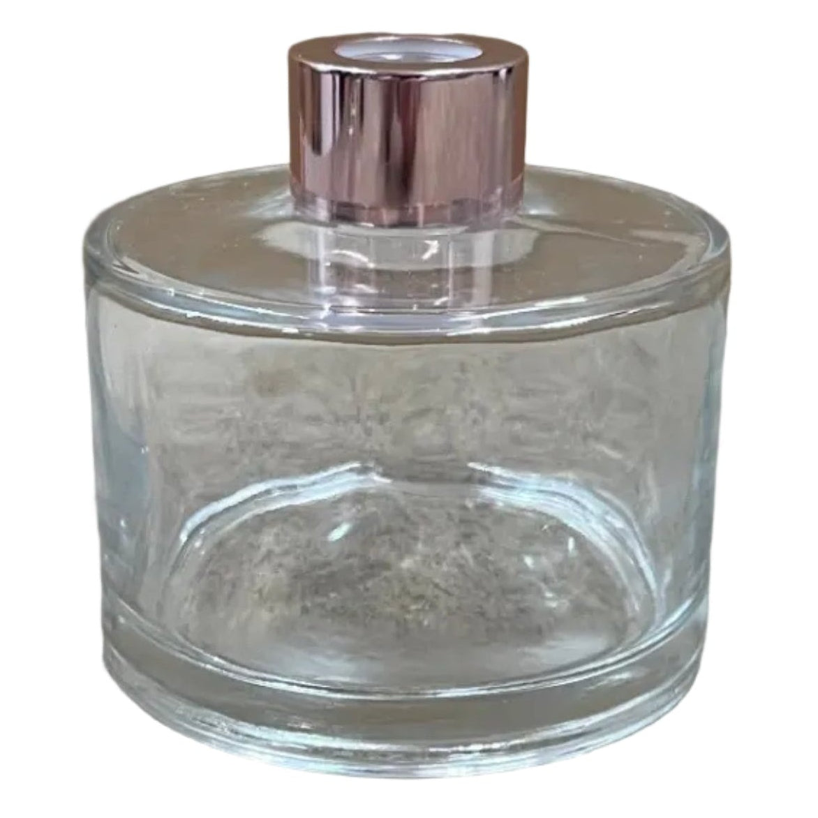 Round Clear Glass 200ml diffuser with Rose Pink lid
