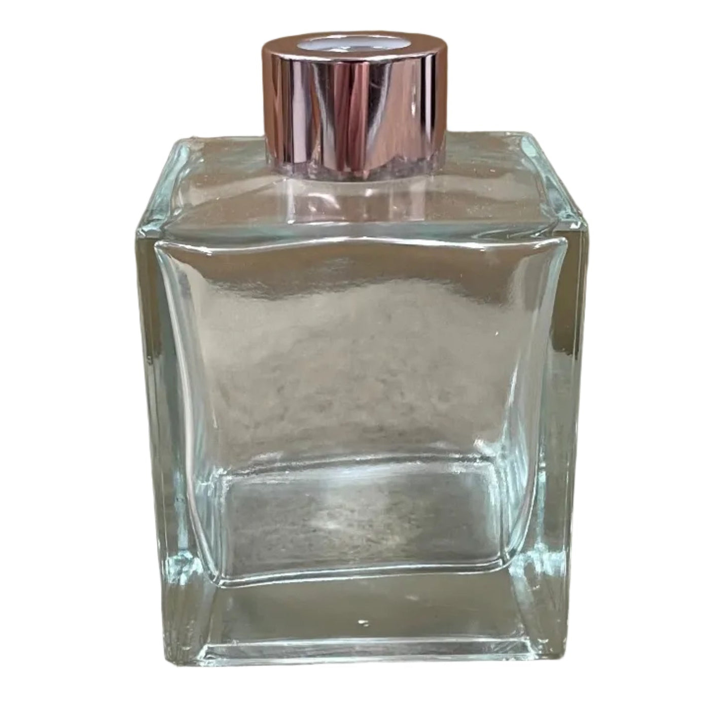 Diffuser Bottle - Square Clear  200ML -  Rose Pink Lid