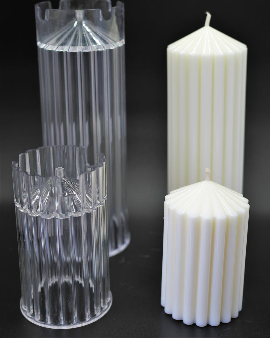 Fluted Pillar Tall PVC Candle  Mould