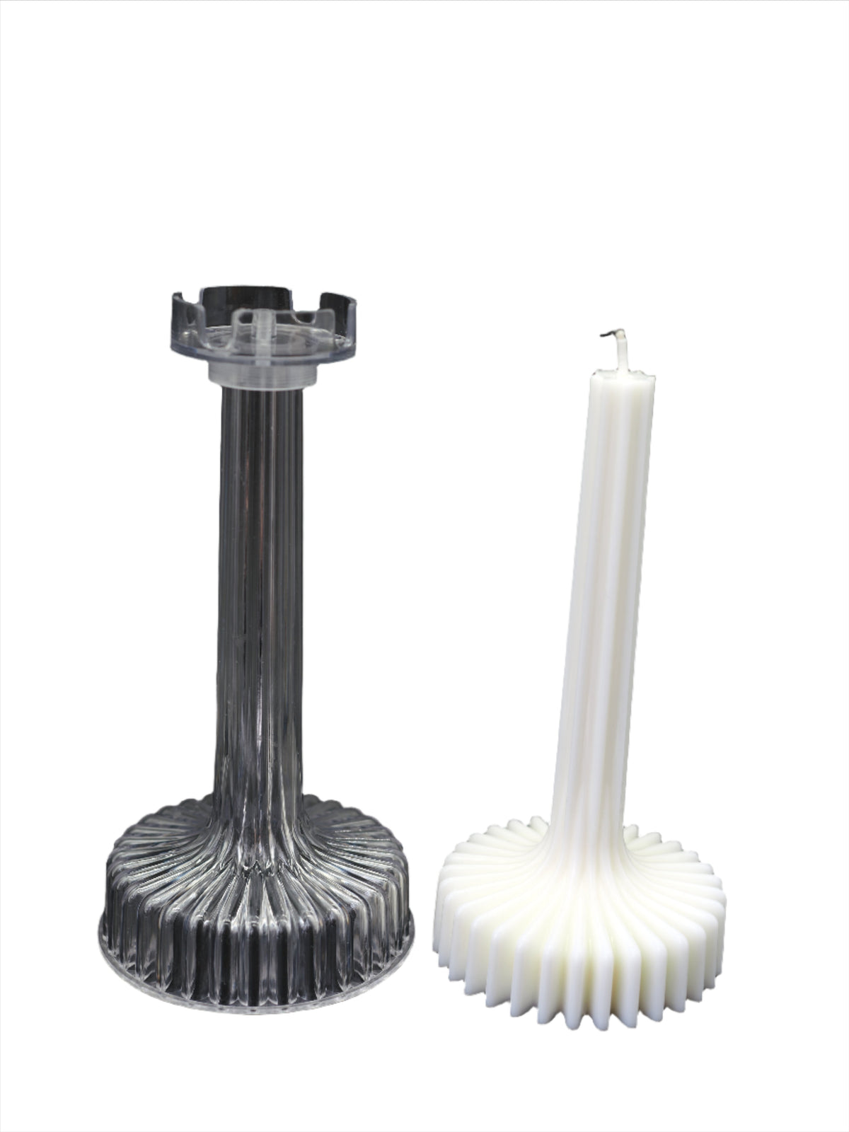 Medium pleated skirt candle mould in PVC
