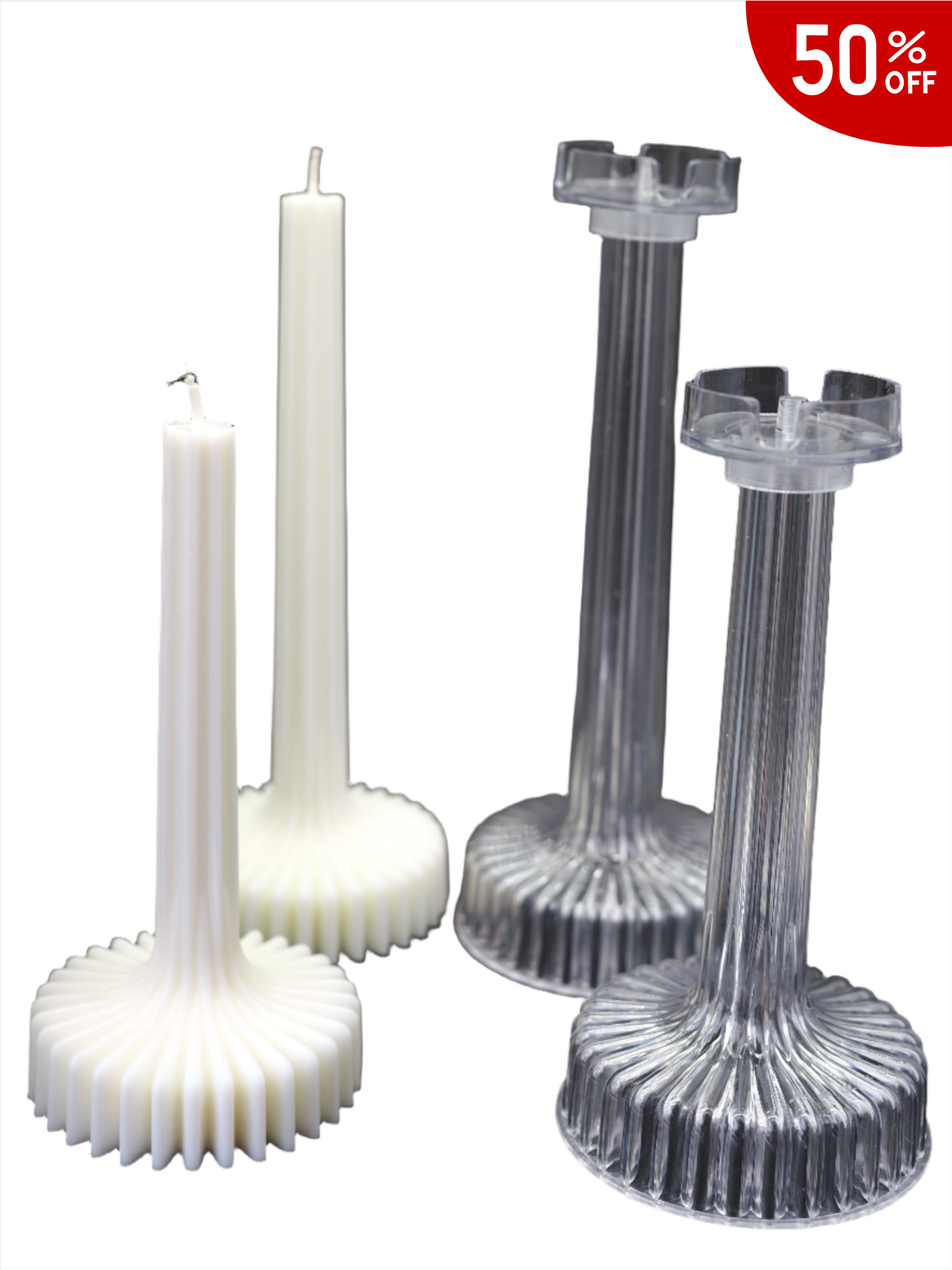 Pleated Skirt Medium PVC Candle Mould