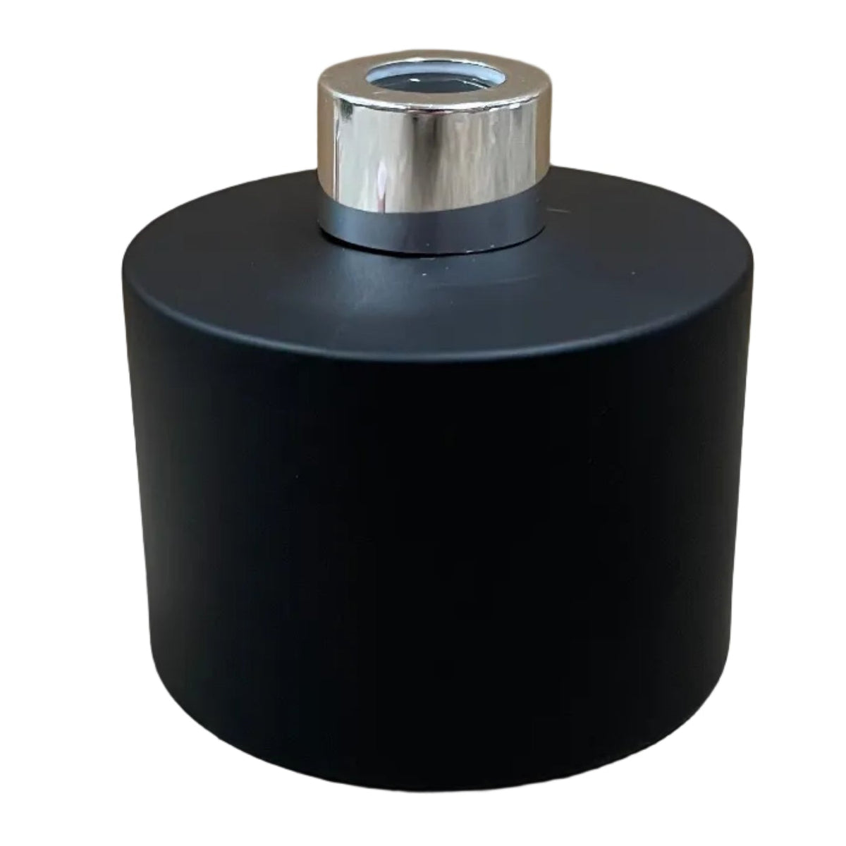 matte black round 200ml diffuser with silver lid