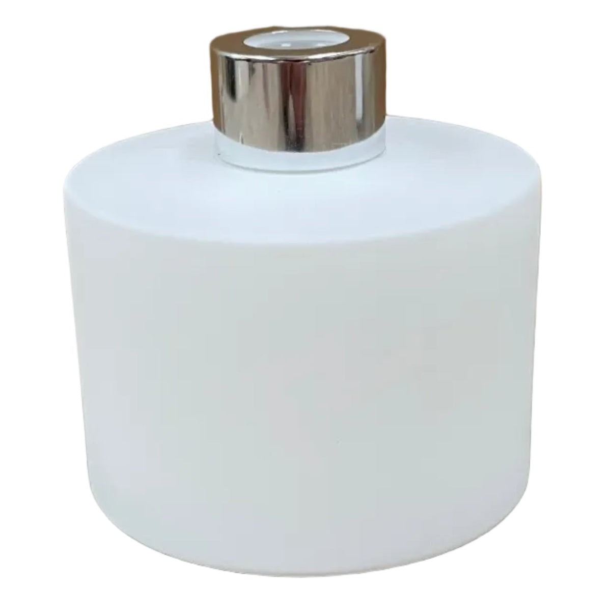 Matte White 200ml Round Diffuser with Silver lid