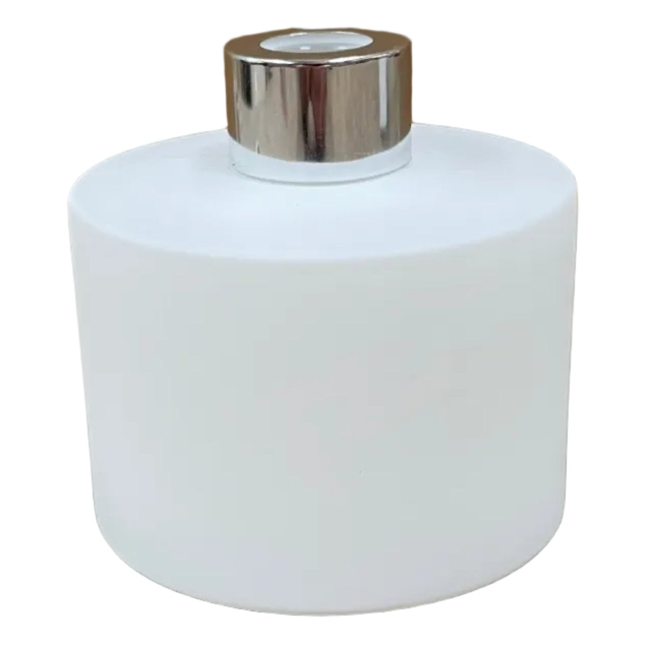 Matte White 200ml Round Diffuser with Silver lid
