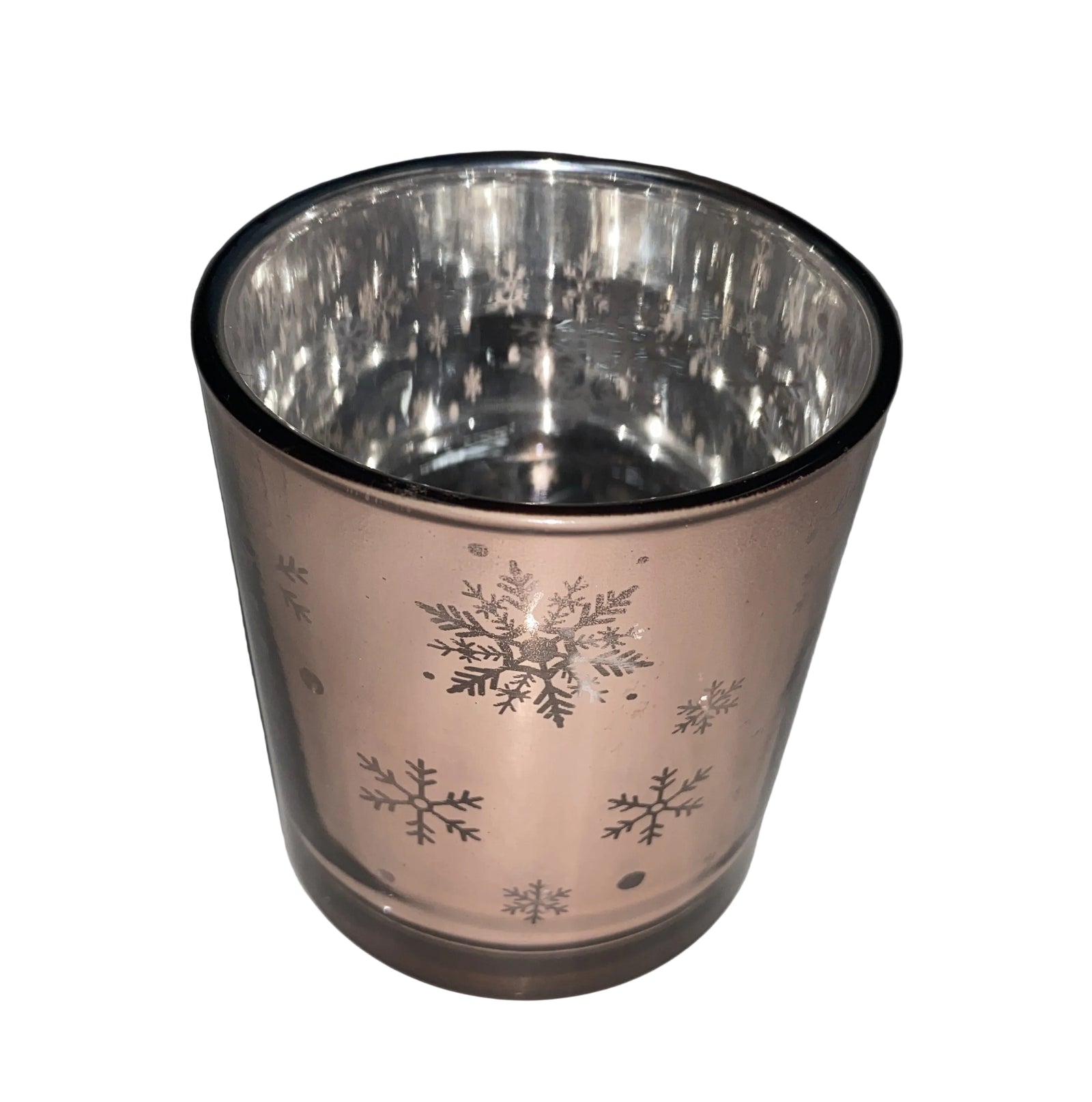 Christmas candle jar with snowflake design