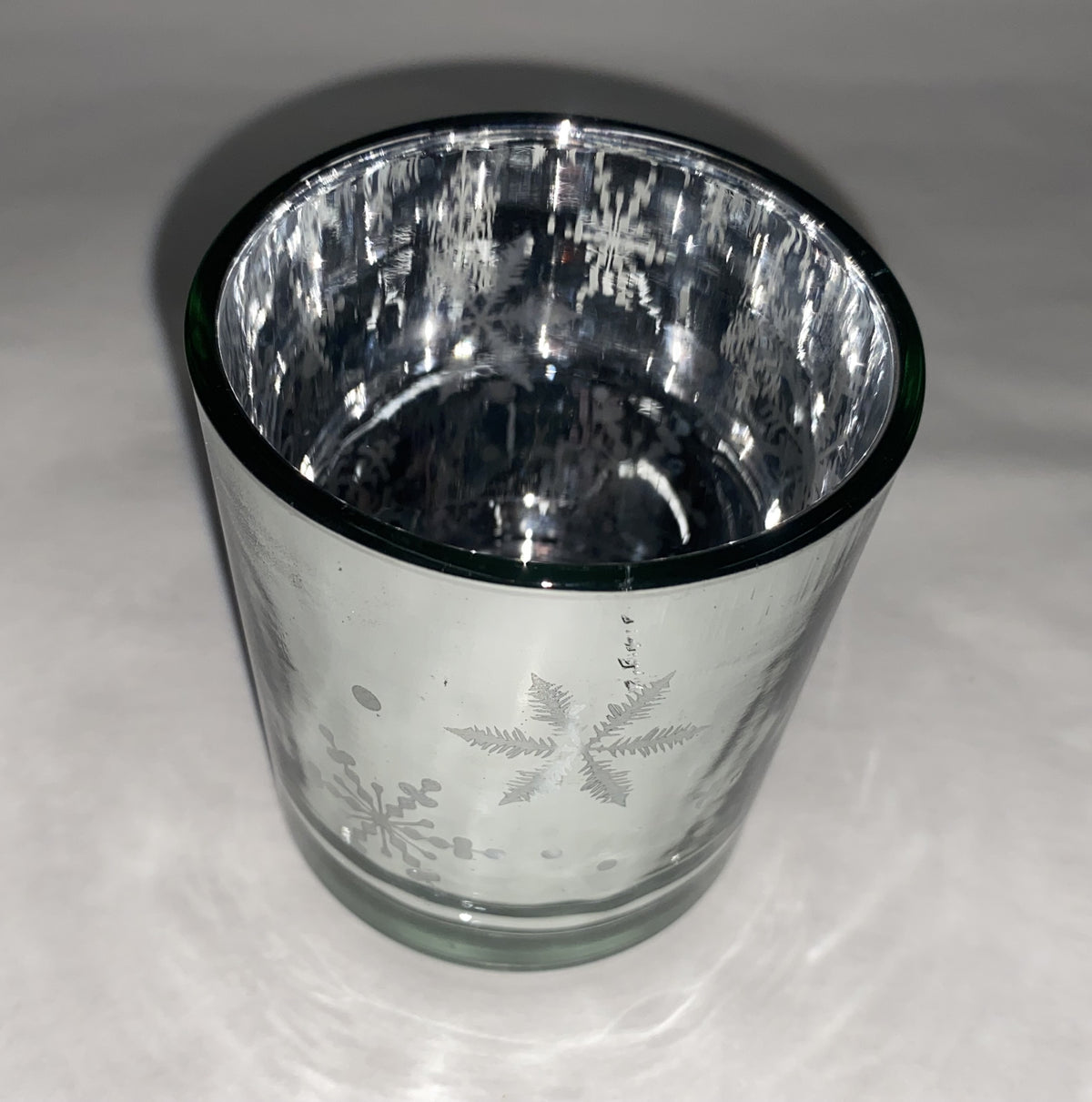 Snow-themed Christmas candle jar for festive candles