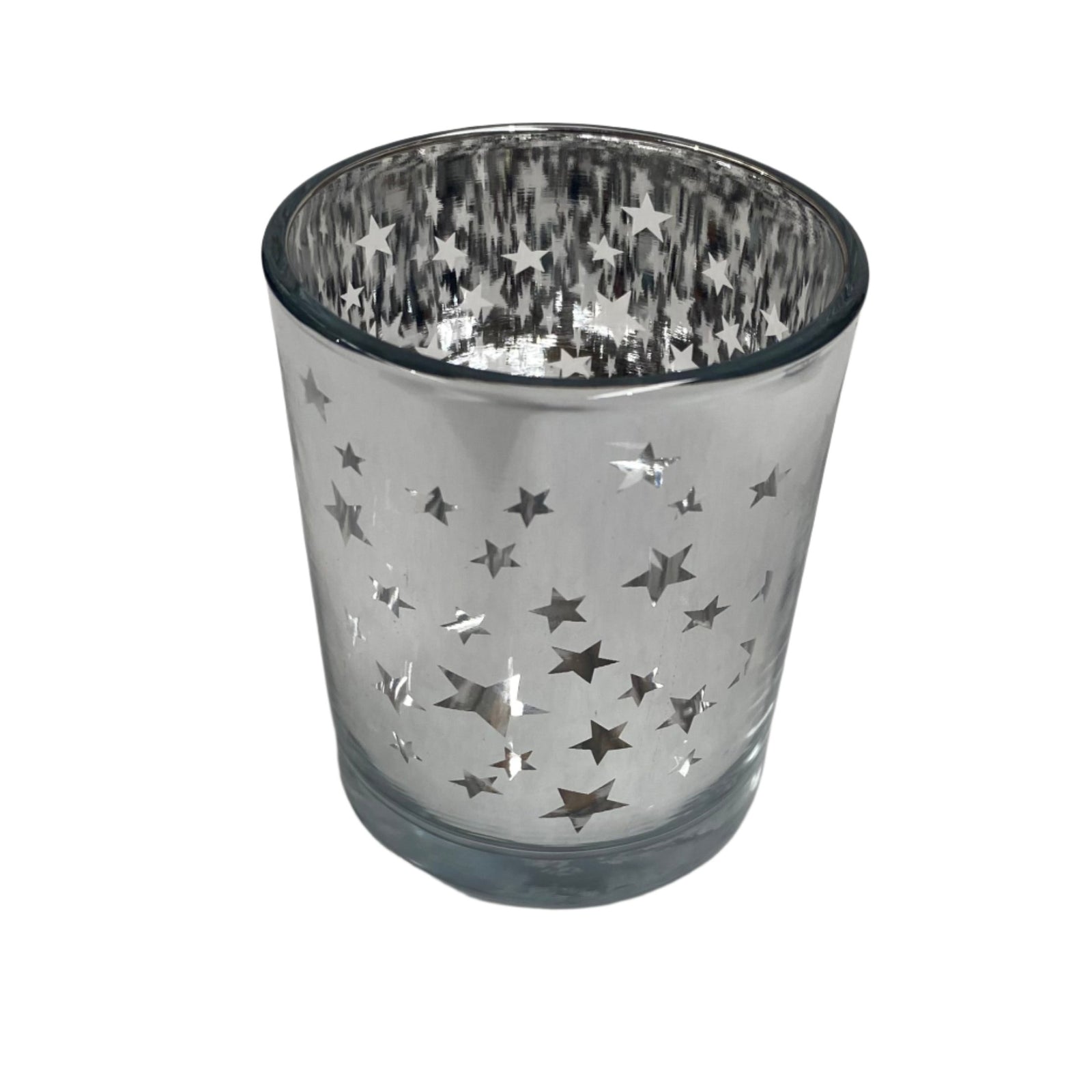 Christmas candle jar with winter design of stars