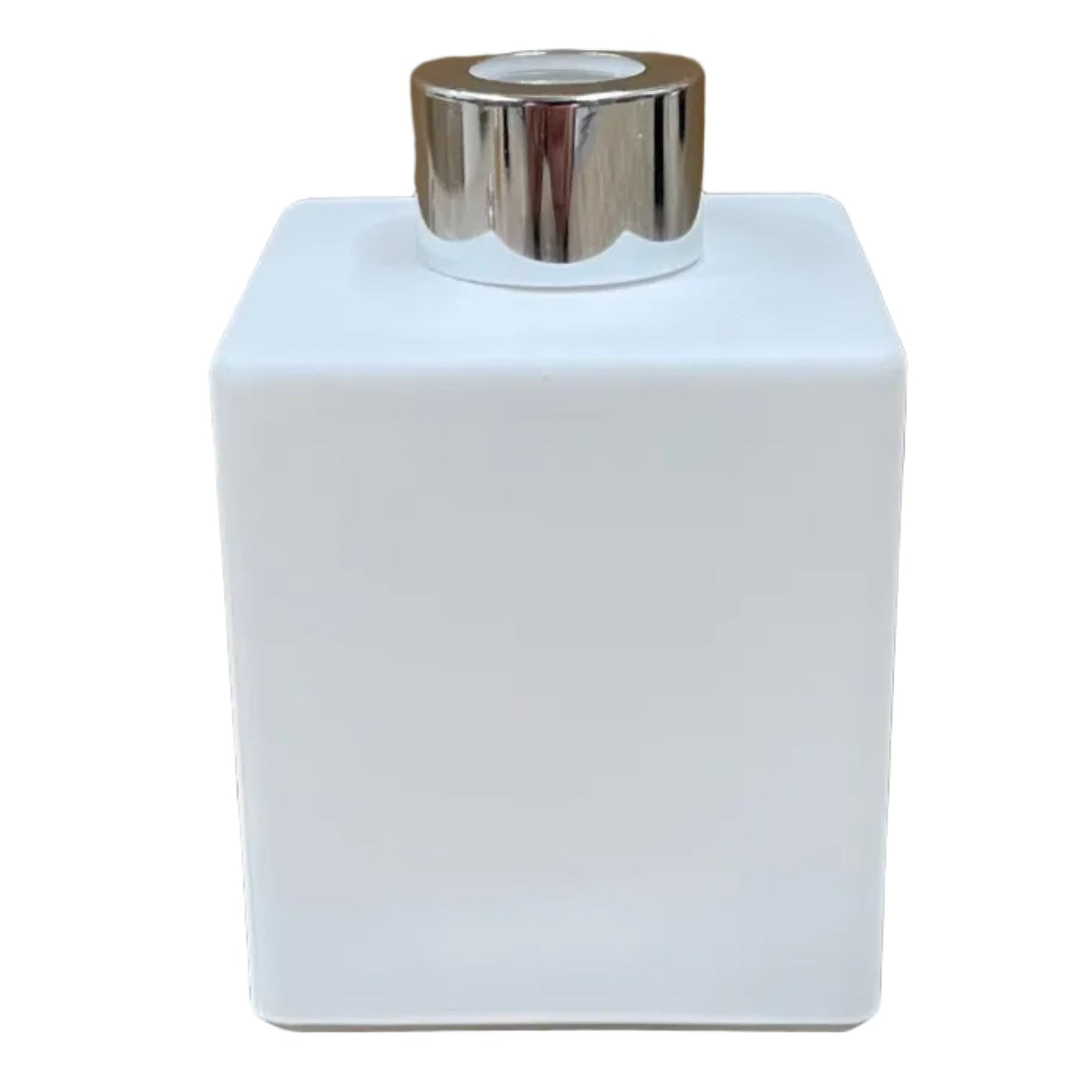 Diffuser Bottle - Square Matte White 200ML - Silver Lid