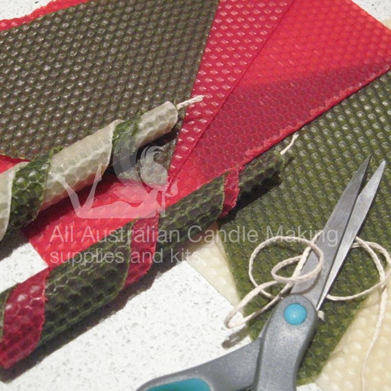 Beeswax Candle Making Kit - Red/Green/White