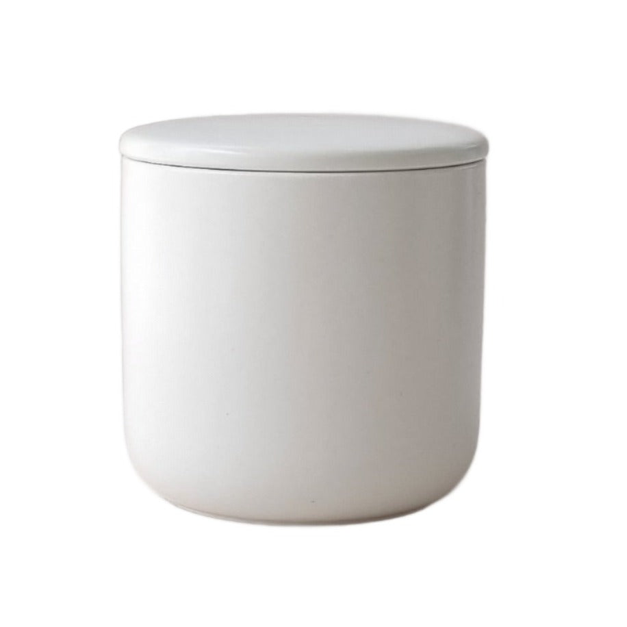 Ceramic Jar with Lid, Large - White