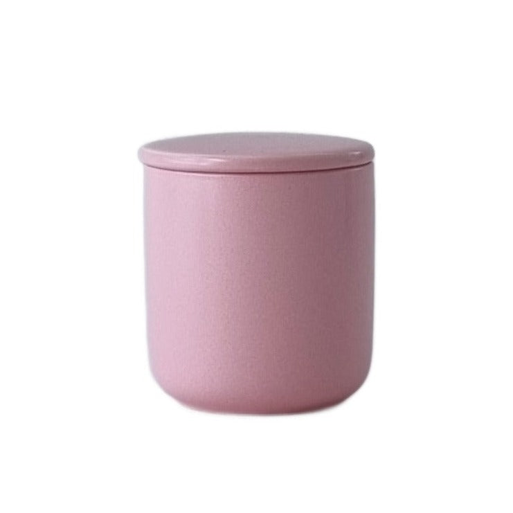 Ceramic Jar with Lid, Small - Pink