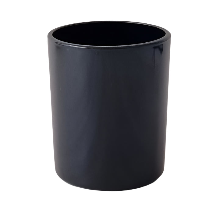 Large classic oxford candle jar in gloss black