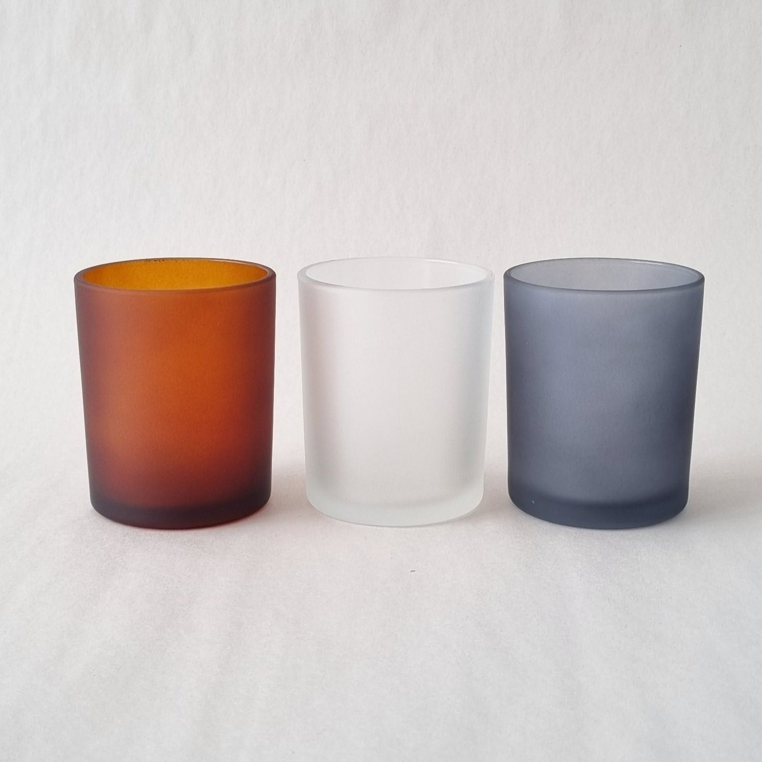 Classic Medium Oxford Candle Jar- Frosted Amber Exterior