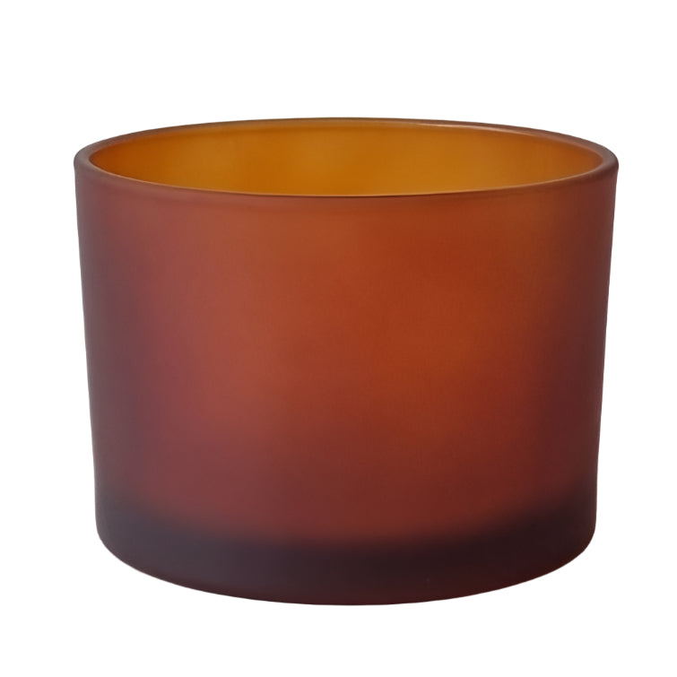 Classic Extra Large Short Oxford Candle Jar- Frosted Amber Exterior