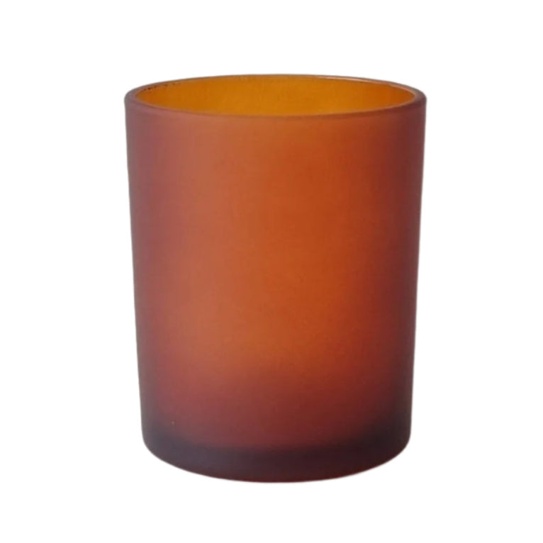 Classic Medium Oxford Candle Jar- Frosted Amber Exterior
