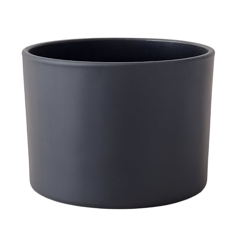 Classic extra large short Oxford candle jar in matte black finish