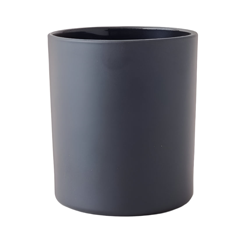 Large classic oxford candle jar in matte black