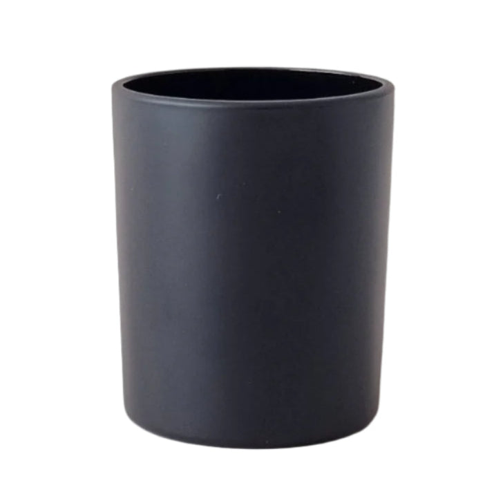 Matte black Oxford-style medium candle jar