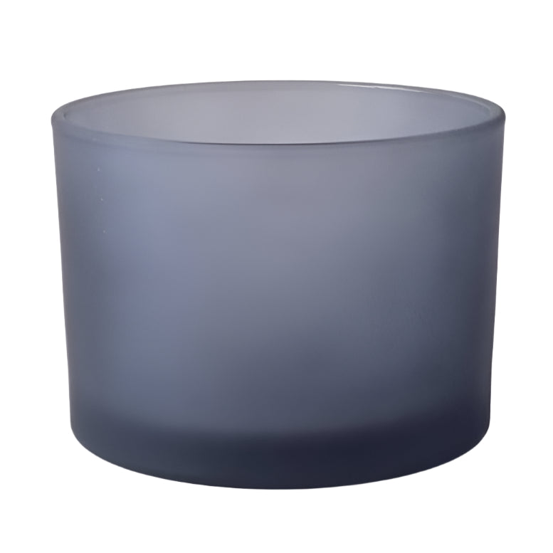 Classic extra large short Oxford candle jar in frosted grey finish
