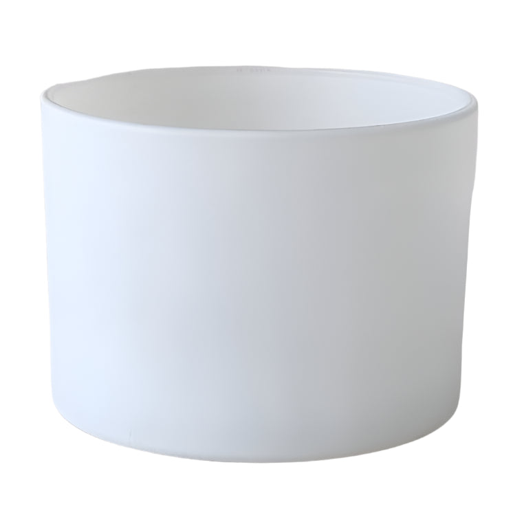 Classic extra large short Oxford candle jar in matte white finish