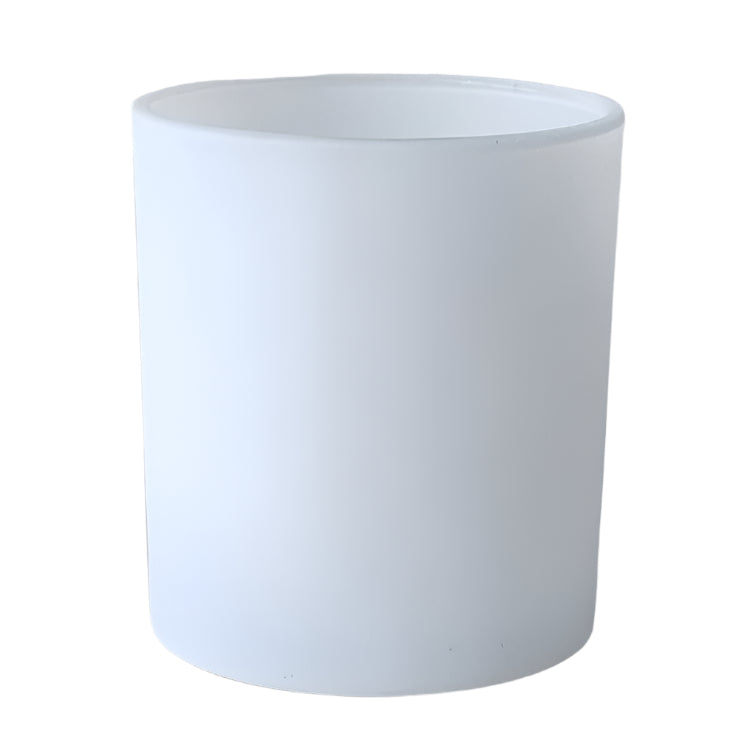 Large classic oxford candle jar in matte white