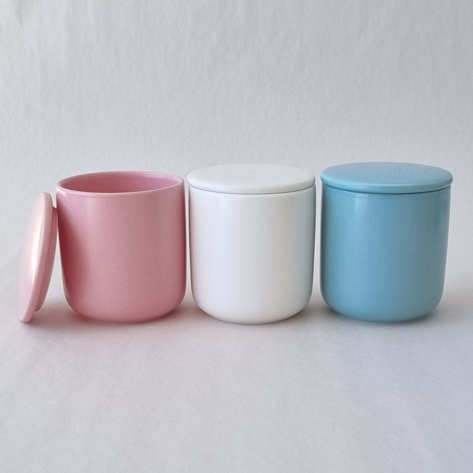 Ceramic Jar with Lid, Small - Pink