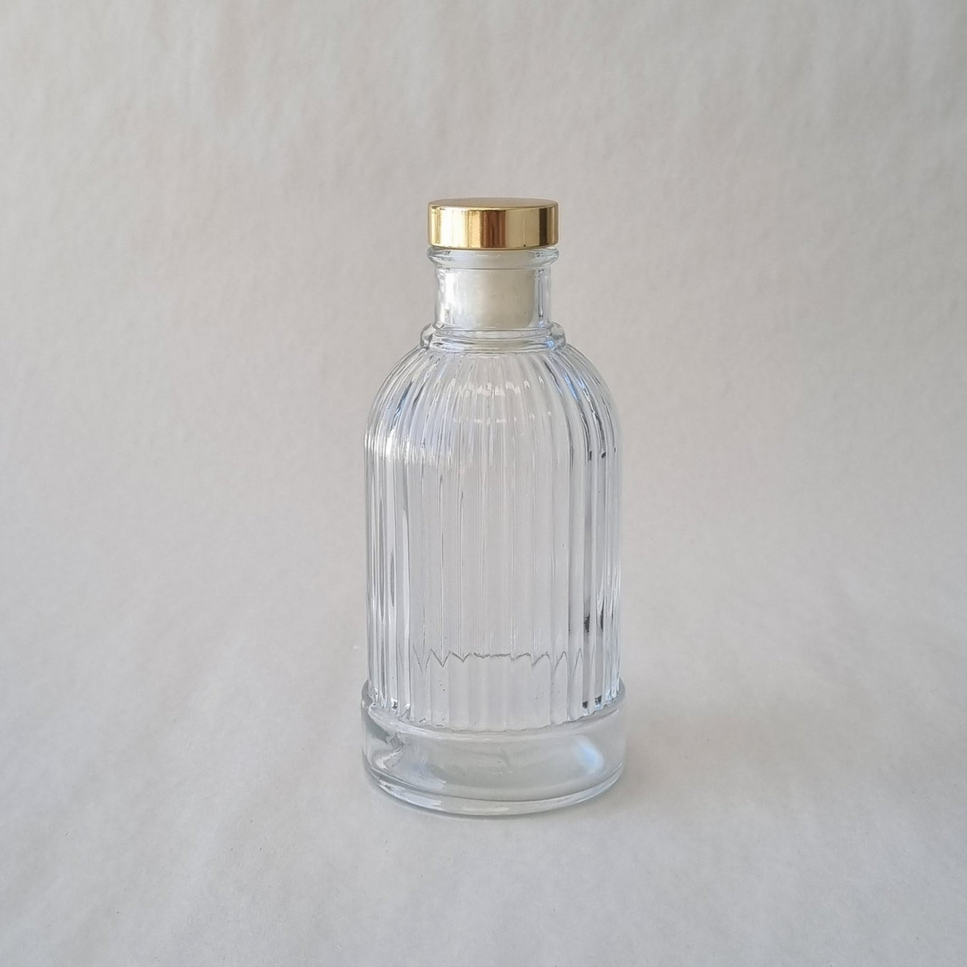 Diffuser Bottle - Fluted Tall 200ml- Gold Lid