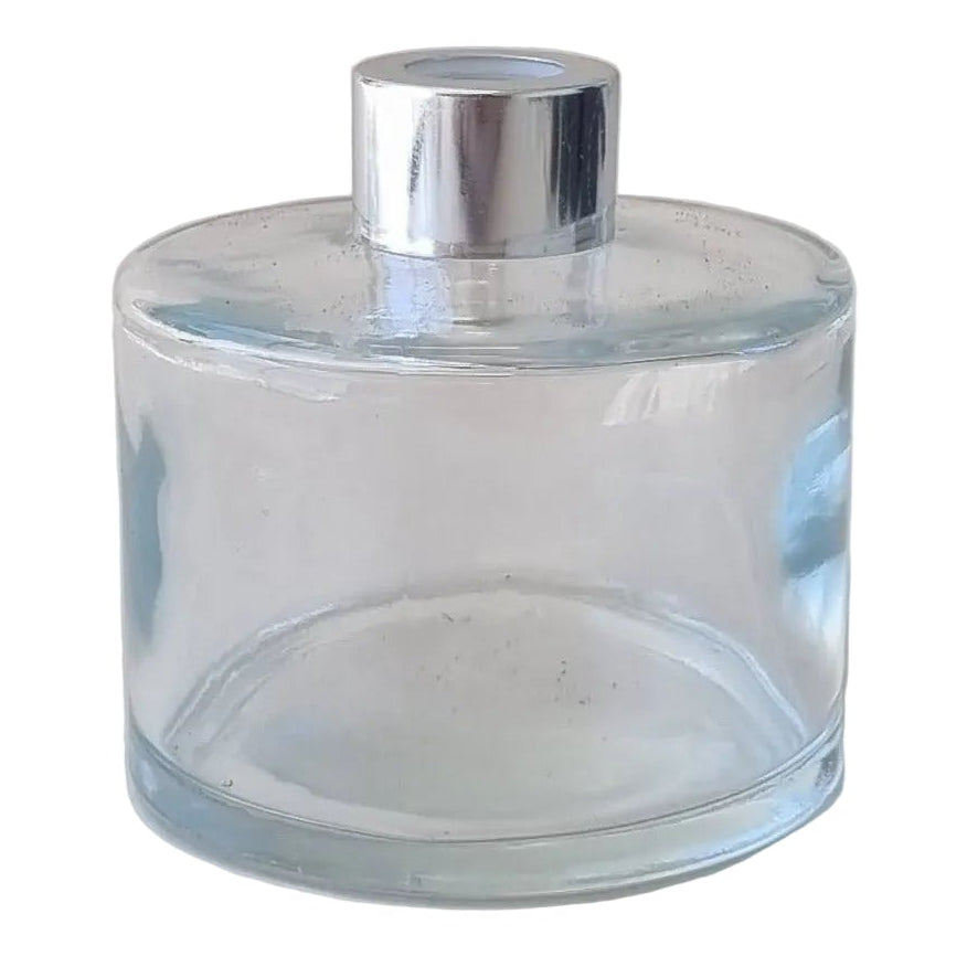 200ml round clear diffuser bottle with silver lid