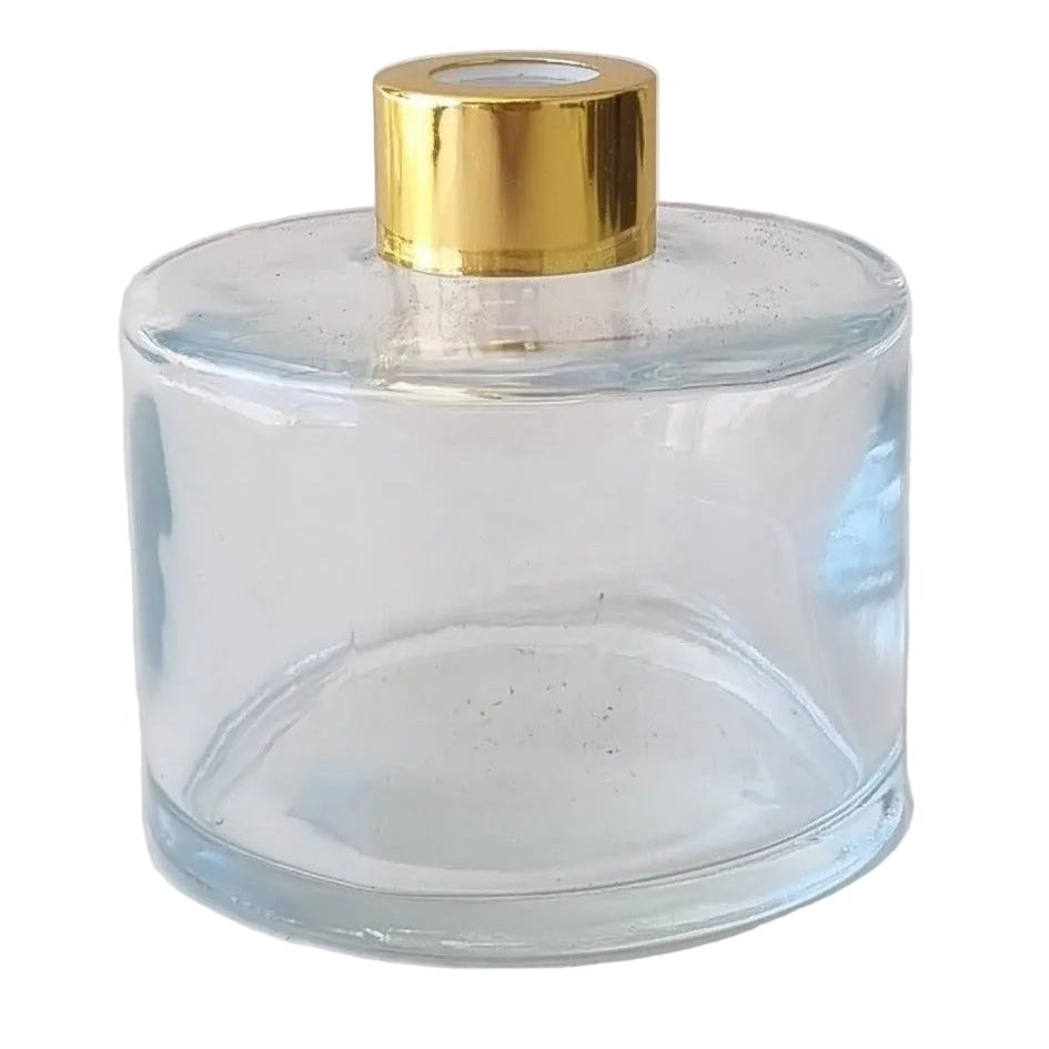200ml round clear diffuser bottle with gold lid